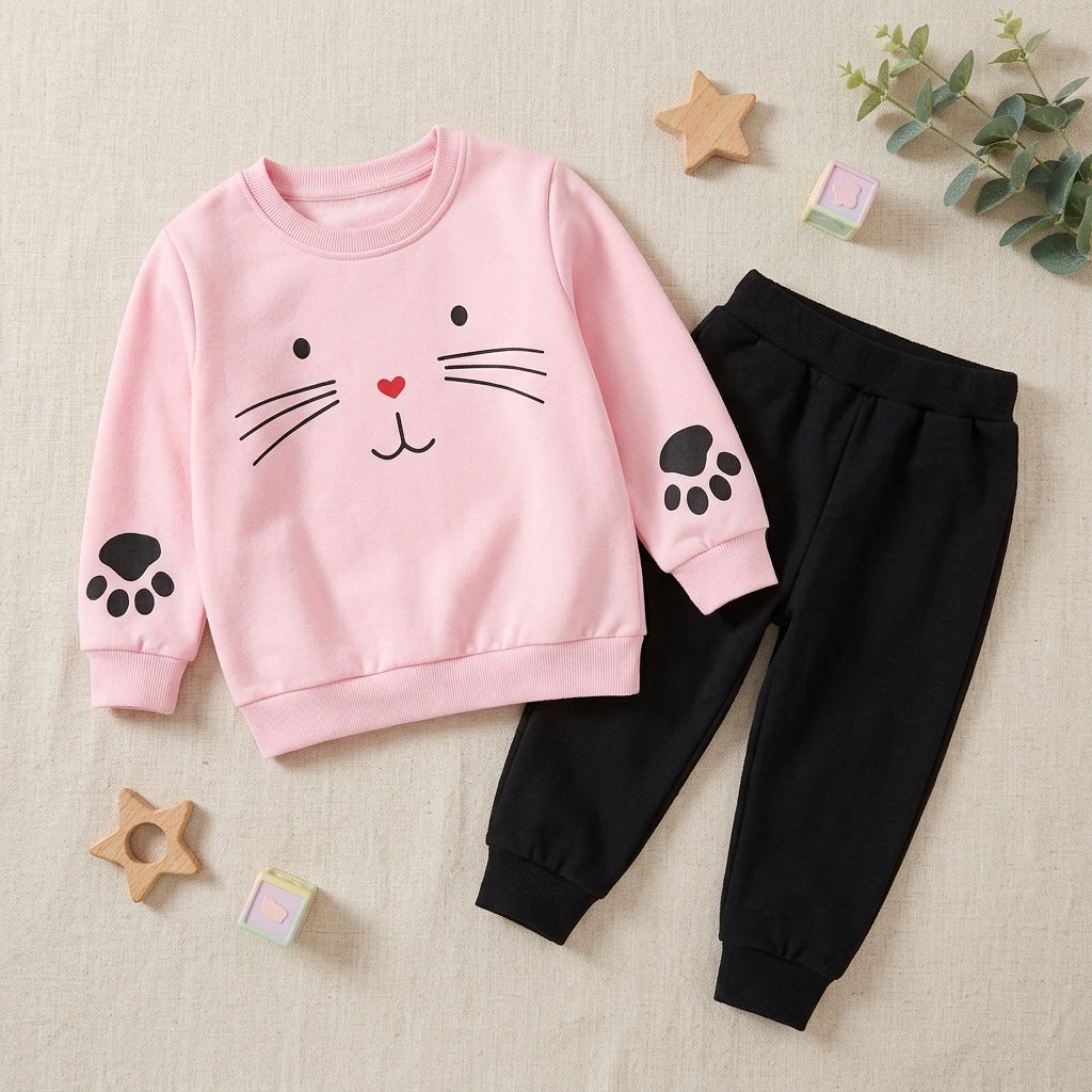 Cat Smile 2-Piece Kids Suit | Girls
