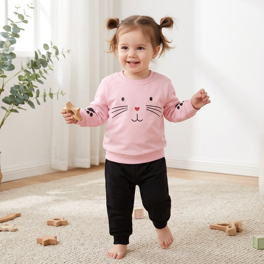 Cat Smile 2-Piece Kids Suit | Girls